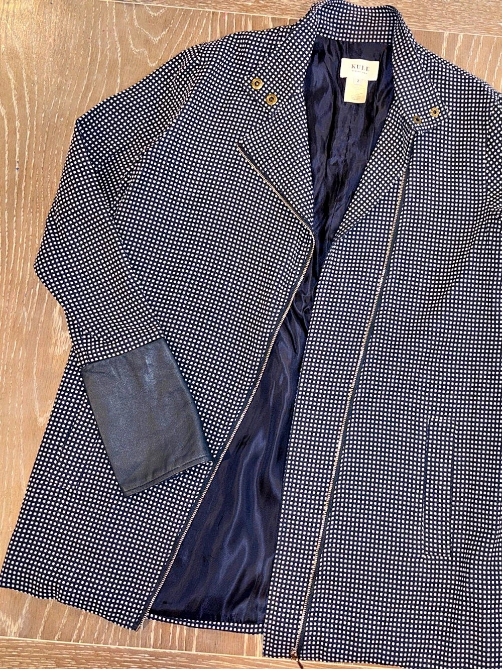 KULE Women's Geometric Jacket in Blue & White Size 2